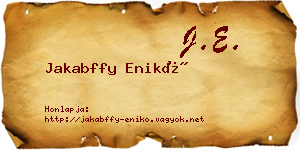 Jakabffy Enikő névjegykártya